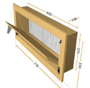 Dimensions de la trappe murale TPI 135-VFR