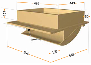 Dimensions de la trappe TPI 1420-P. Trappe de plafond