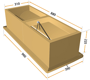 Dimensions de la trappe TPI 220-P. Trappe de plafond