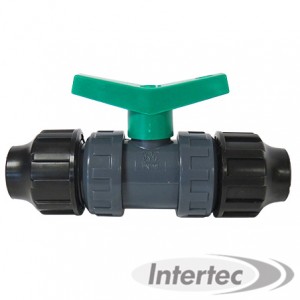 VANNE D'ARRET PVC RACCORDS A COMPRESSION Vannes